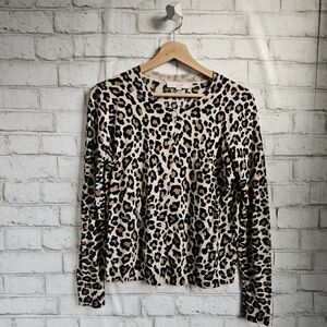 LOFT Leopard Print Cardigan, S
